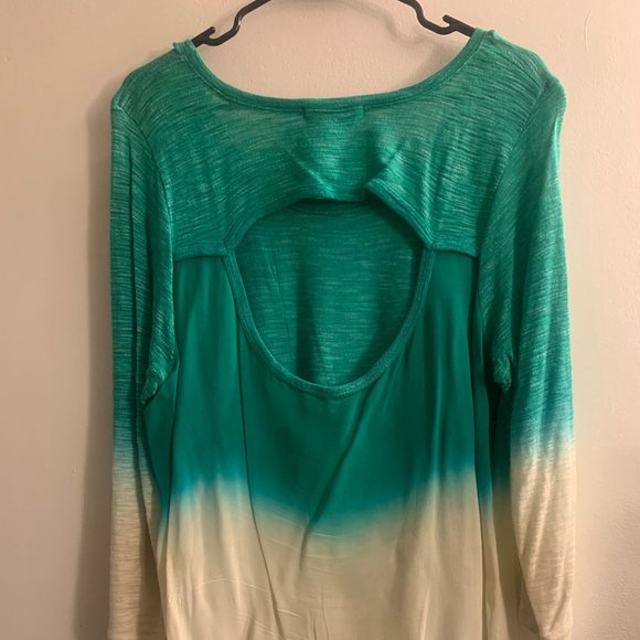 Anthropologie Language Ombré Blouse w/ Cutout Back - Picture 3 of 5